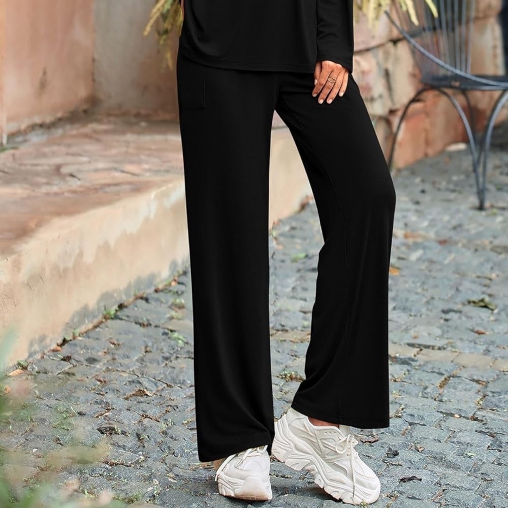 BRAND NEW black wide leg lounge pants size S